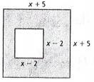 Find the area of the shaded region. Write your answer in factored form.-example-1