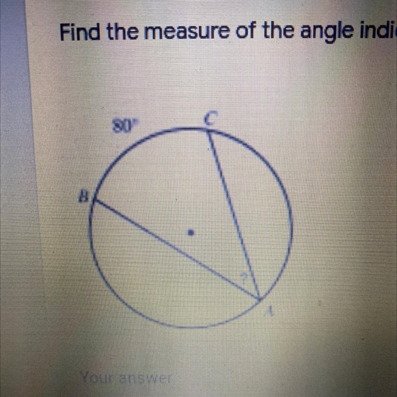 Find the measure of the angle indicated. Your answer-example-1