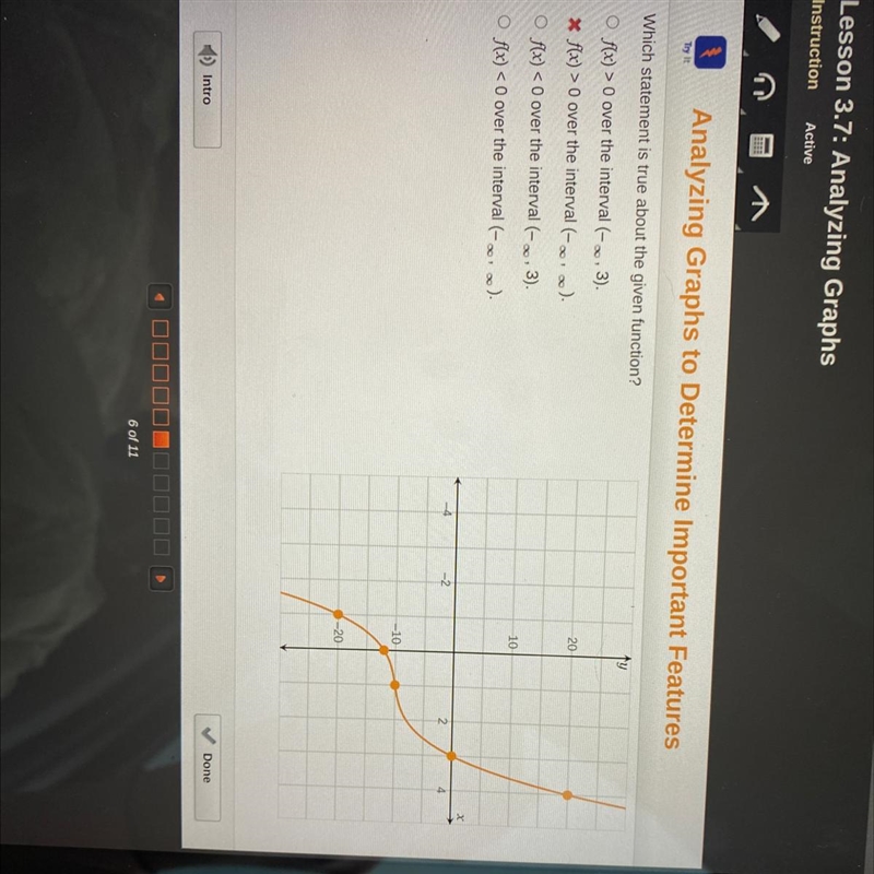 Which statement is true about the given function?-example-1