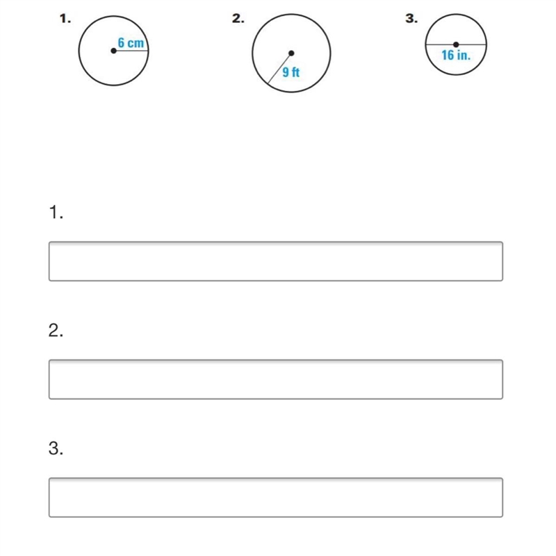 Find the circumference of the circles below. Round your answer to the nearest whole-example-1