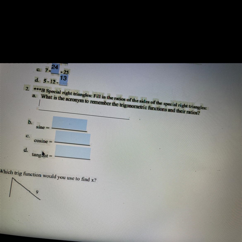 What is the acronym to remember the trigonometric functions and their ratios-example-1