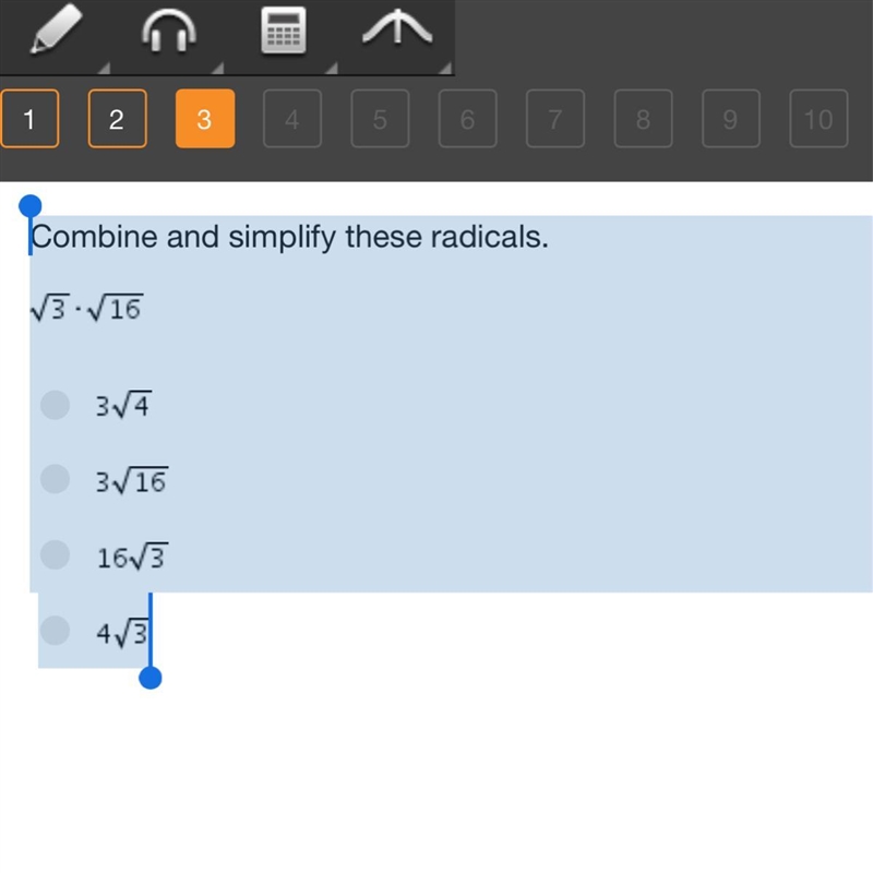 Combine and simplify these radicals.-example-1