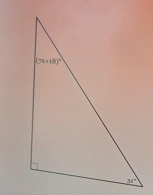 The measures of the angles of a triangle are shown in the figure below.Solve for X-example-1