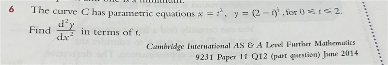 The curve C has parametric equations x = t², y = (2 - t)^1/2, for 0 ≤ t ≤2. Find d-example-1