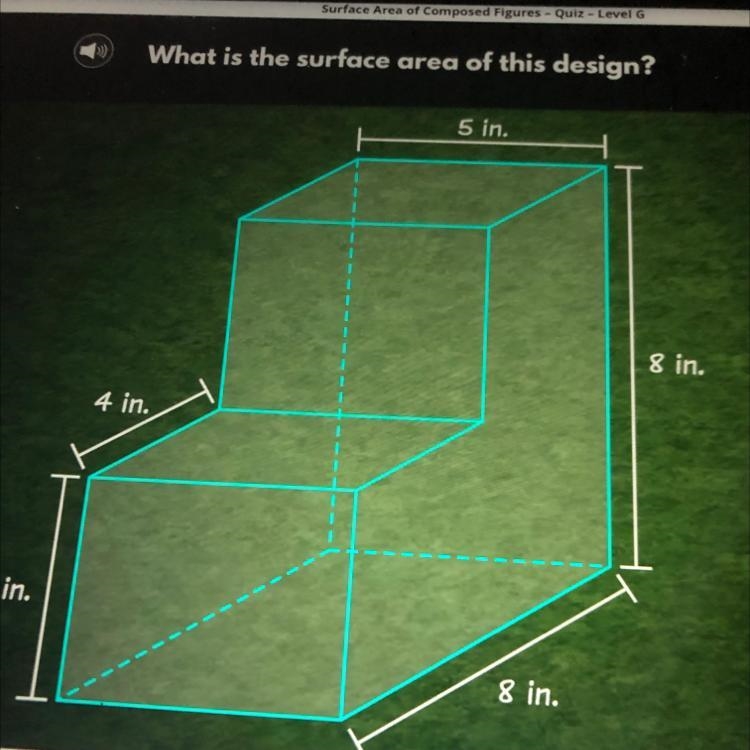 Pls help me ASAP!! what is the surface area of this design? a) 288in b) 256in c) 96in-example-1