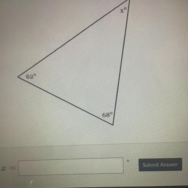 The measures of the angles of a triangle are shown in figure below. Solve for x.-example-1