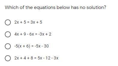 Which of the equations below has no solution?-example-1