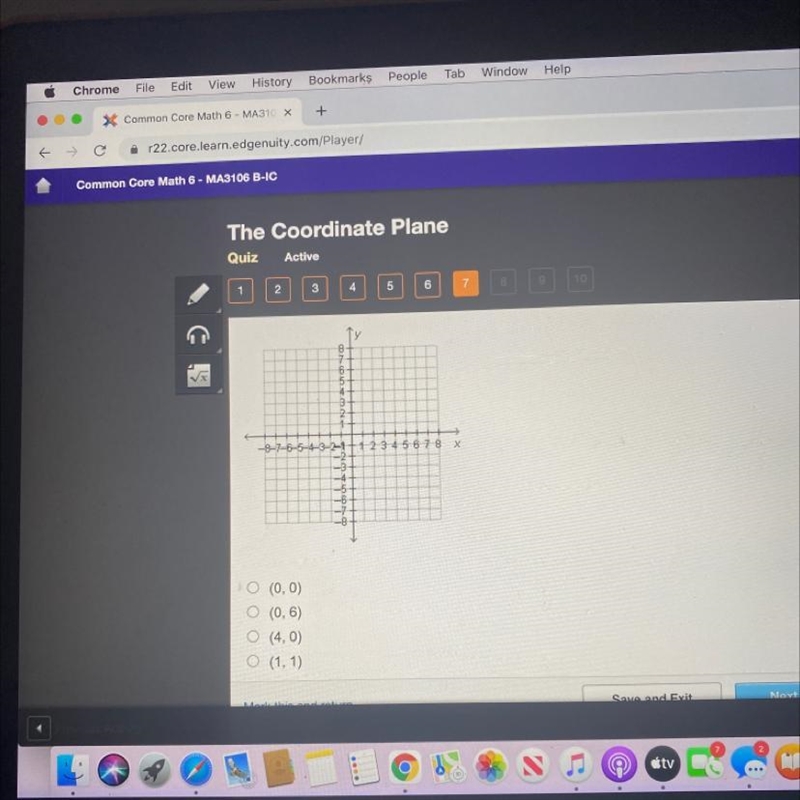 114 points on the coordinate plane below which point would lie on both the X axis-example-1