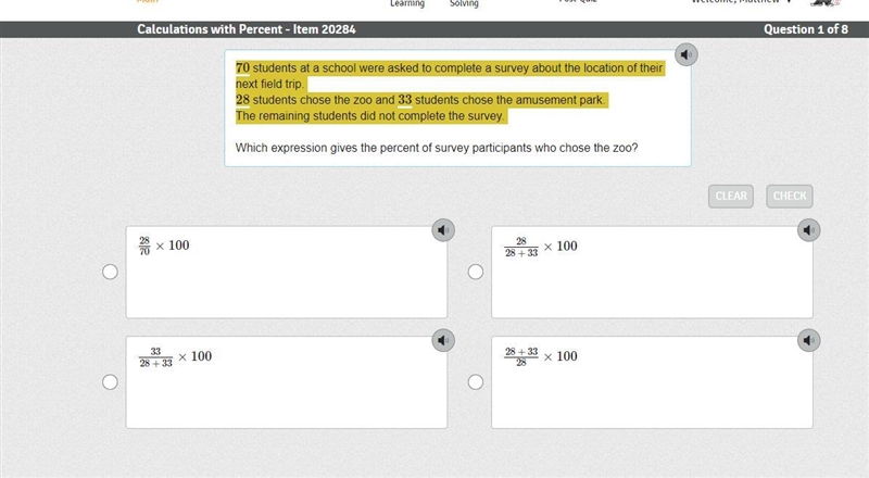 70 students at a school were asked to complete a survey about the location of their-example-1