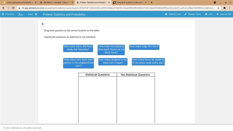 Drag each question to the correct location on the table. Classify the questions as-example-1