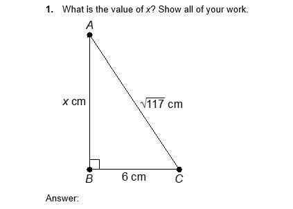 1. What is the value of x? Show all of your work. Answer:-example-1