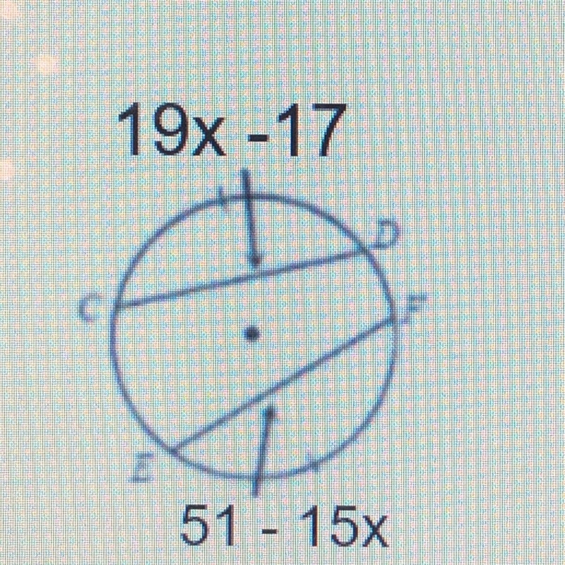 Solve for X. Find EF-example-1