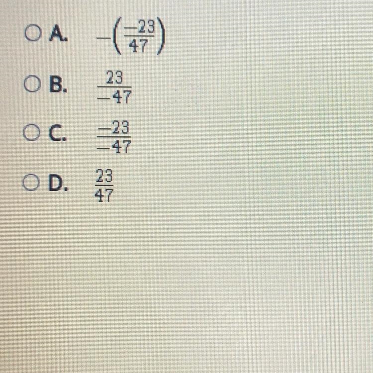 -(23/47) Which of the following is equivalent to the given number? ASAP-example-1