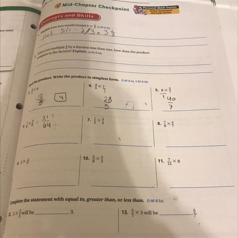 I need the answer key for mid chapter check point grade 5 chap 7!! ASAP-example-1