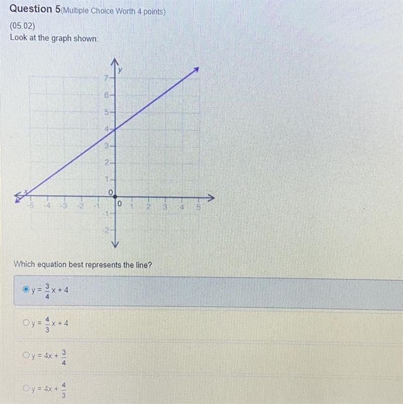 Question 4 Multiple Choice Worth 4 points) (05.02) Two quantities are related, as-example-1