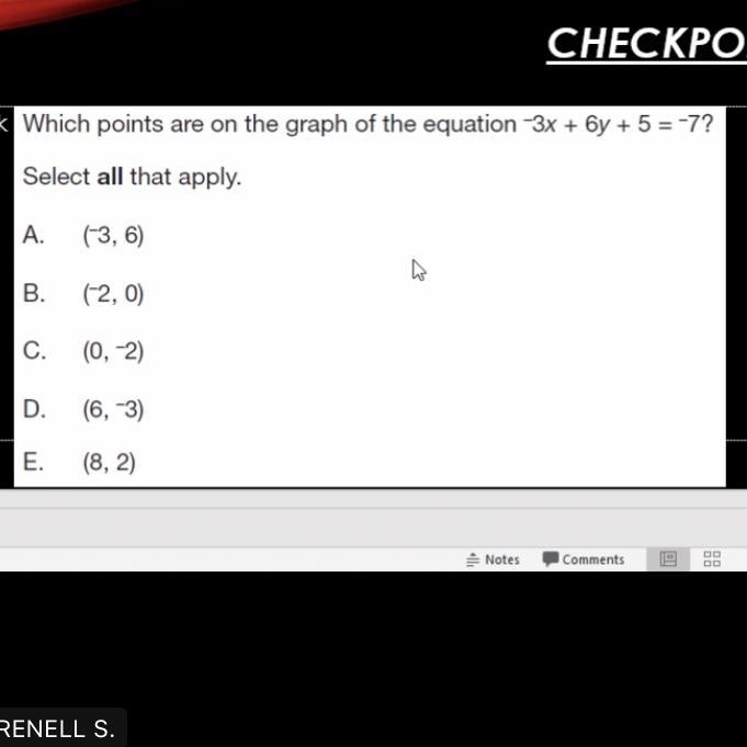 Which points are on the graph of the equation-example-1