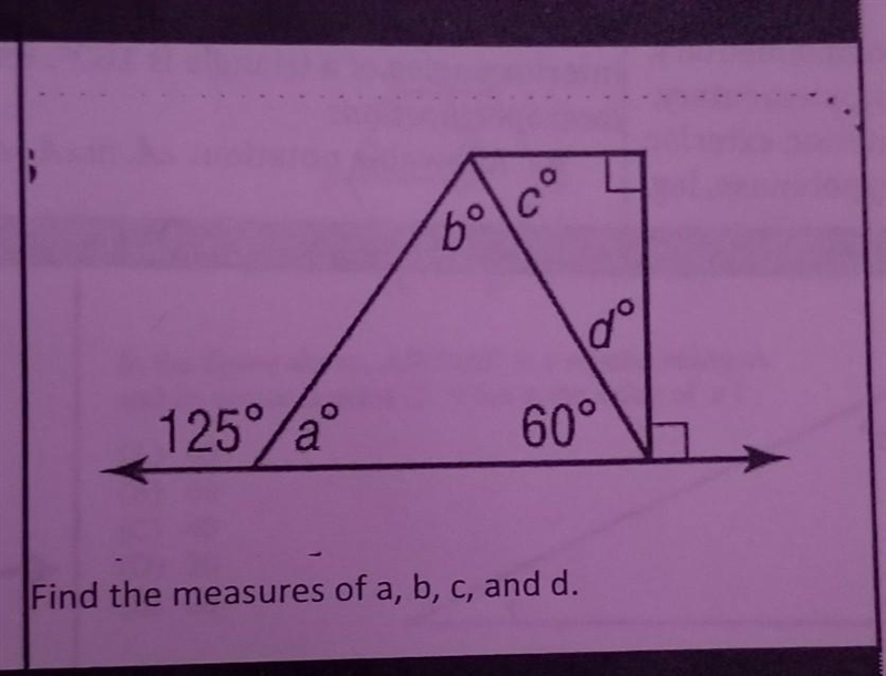 Find the measures of a, b, c, and d.​-example-1