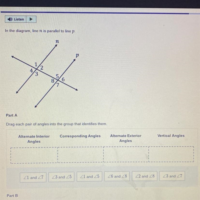 In the diagram, line n is parallel to line p.-example-1