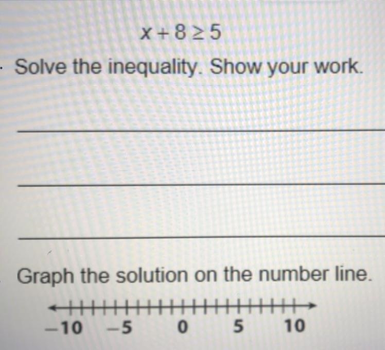 Solve the inequality. Graph the solution on a number line.-example-1