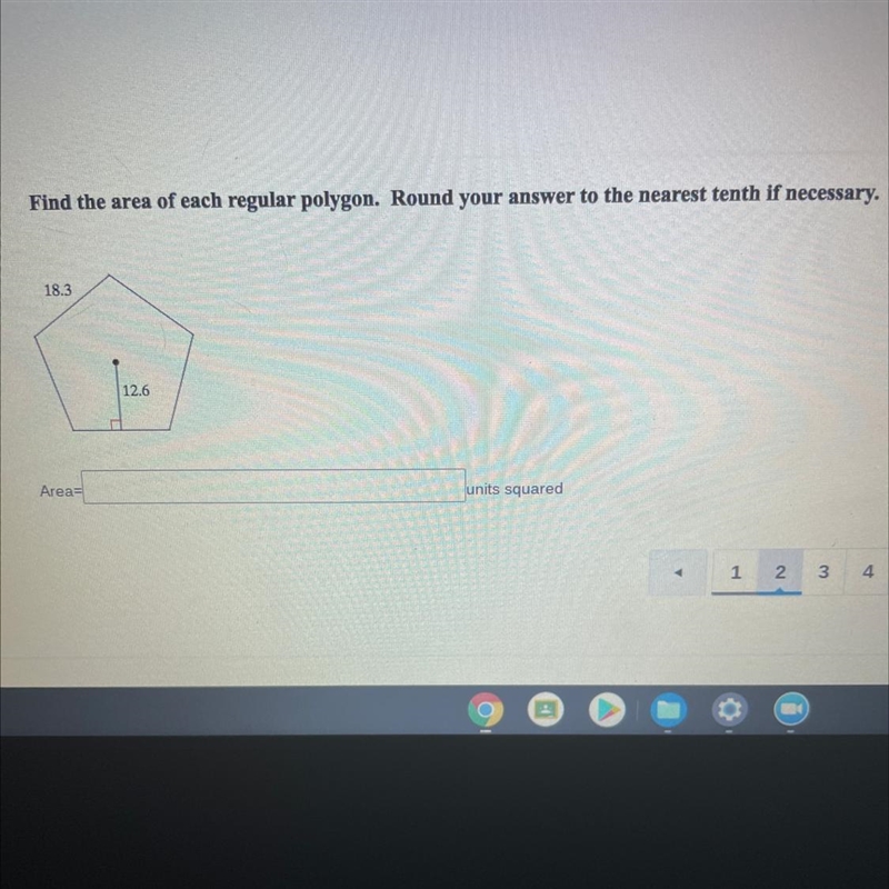 Find the area of each regular polygon. Round your answer to the nearest tenth if necessary-example-1