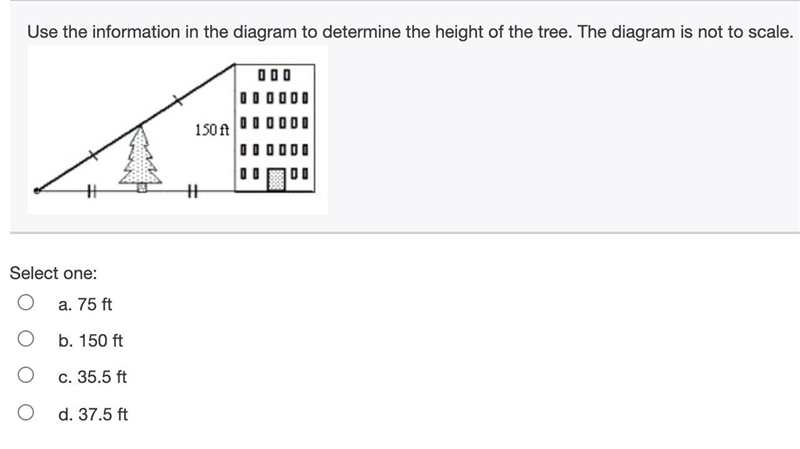 (8) Use the information in the diagram to determine the height of the tree. The diagram-example-1