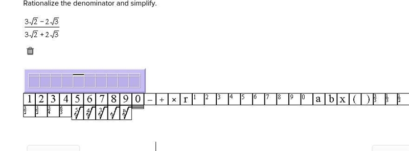 PLEASE HELP ME ON MY MATH HW Rationalize the denominator and simplify.-example-1