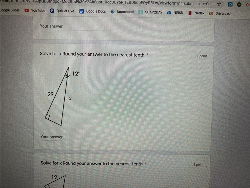 Solve for x round to the nearest tenth-example-1