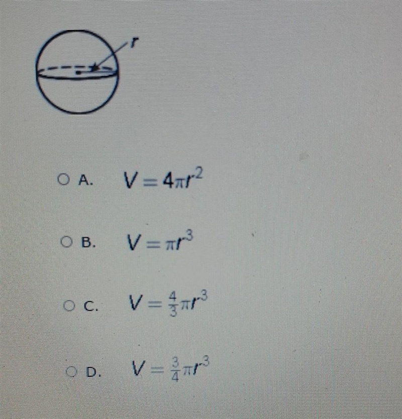 Which is the volume formula for the given figure?​ mark as brilliant! help-example-1