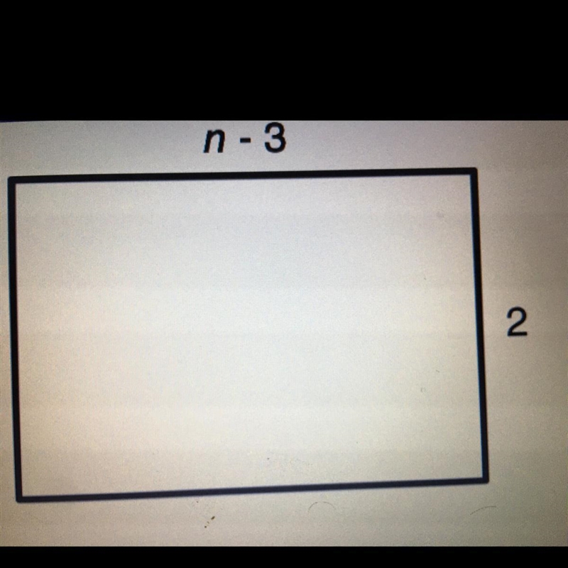 Write two equivalent expressions to represent the area of the rectangle below, n-3 2-example-1