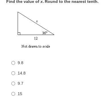 Find the value of x. Round to the nearest tenth.-example-1