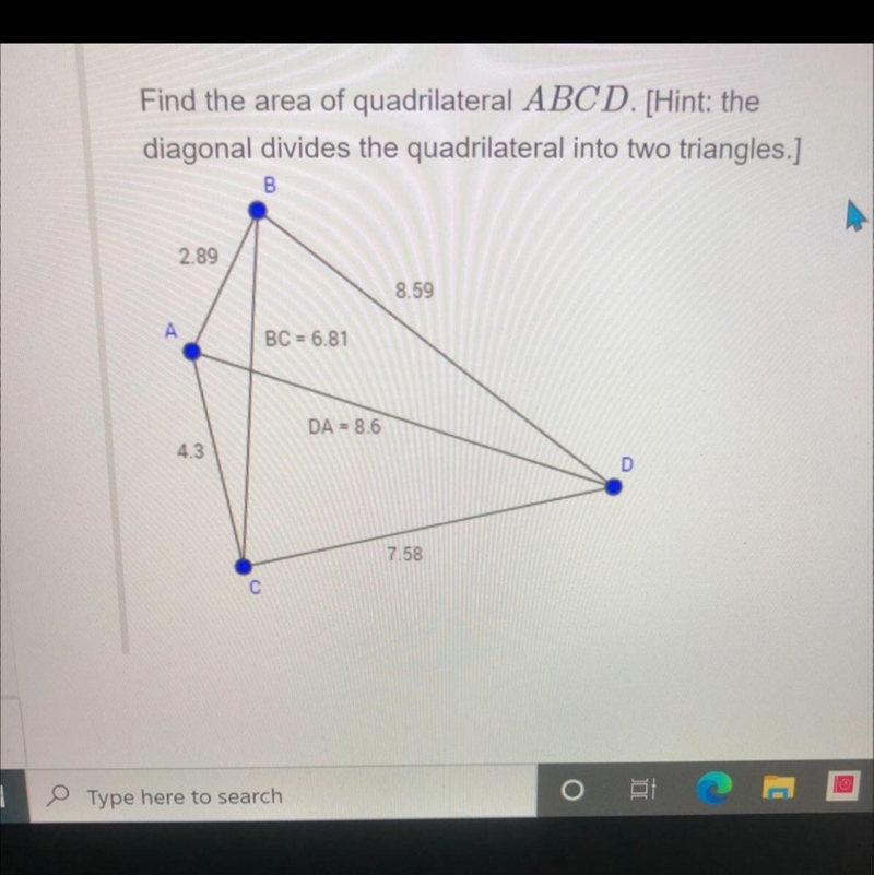 Find the area of ABCD-example-1