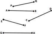 A line segment, PQ, is given in the figure. Find which one of the given line segments-example-1