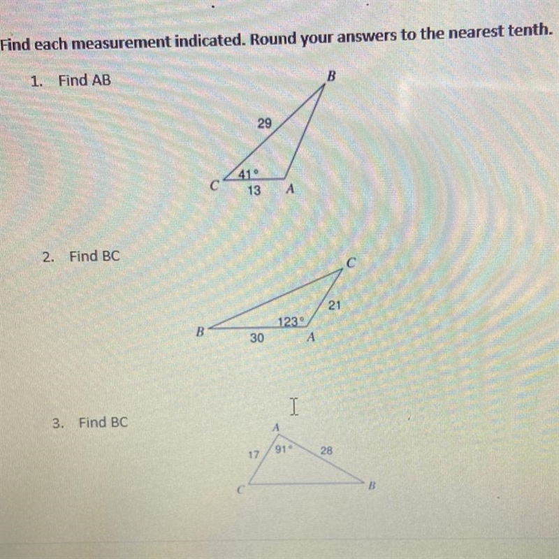 Find AB, BC, and BC. Round to the nearest tenth-example-1