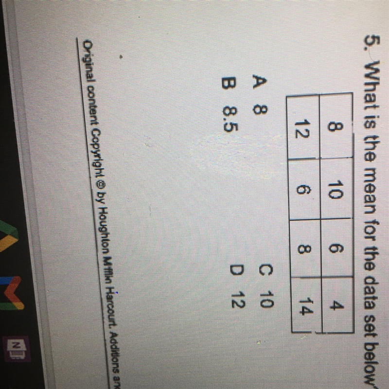 What is the mean for the data set below-example-1