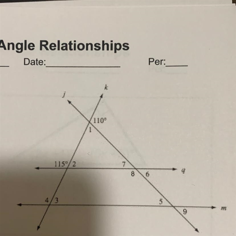 Given that lines q and m are parallel and are cut by two different transversal lines-example-1