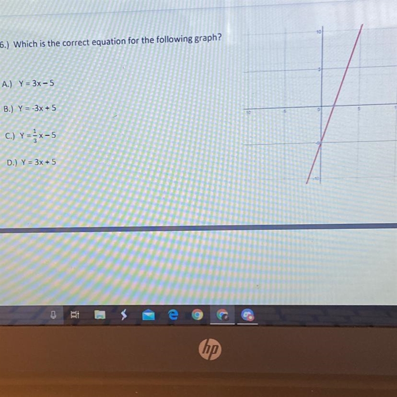 6.) Which is the correct equation for the following graph?-example-1