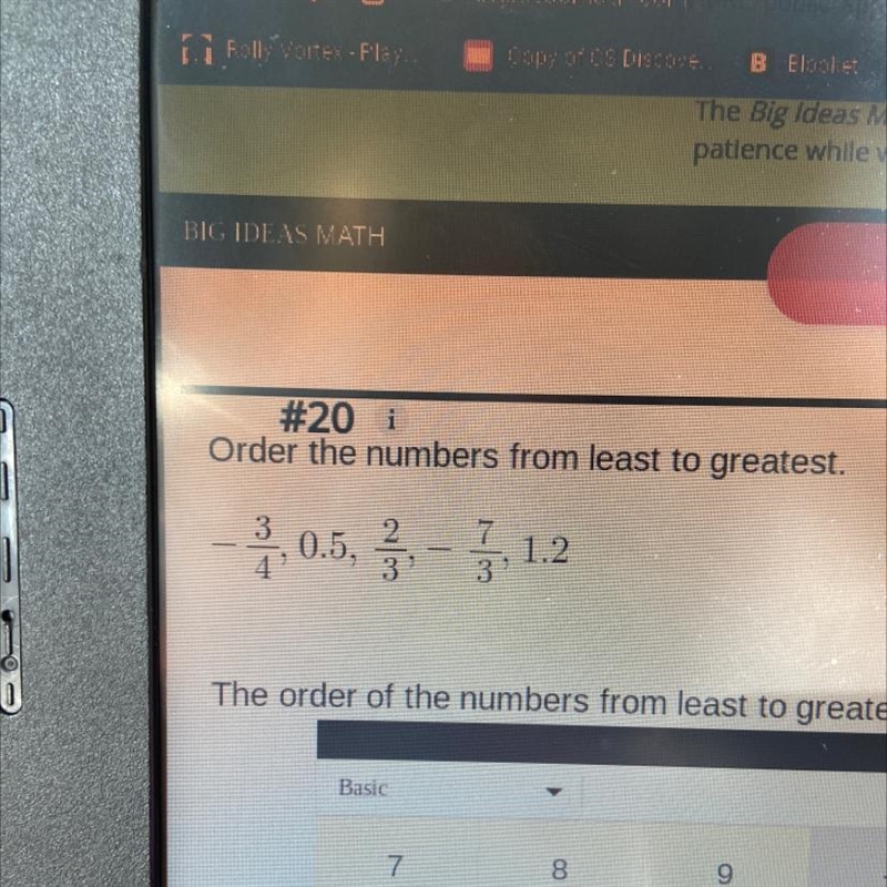 ￼order the numbers from least to greatest-example-1