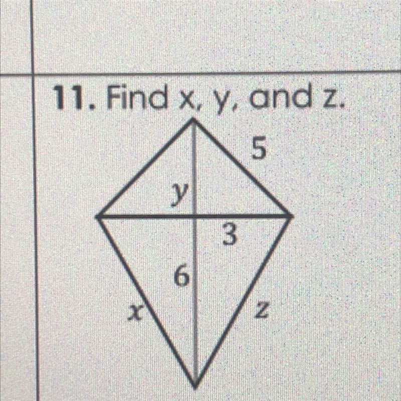 Find x, y and z help i don’t know what to do, it’s the last question-example-1