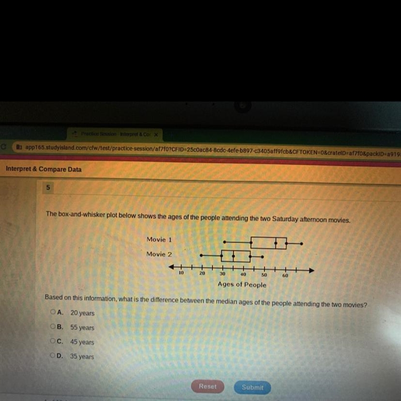 Pls help The options are A.20 years B.55years C.45years D.35 years-example-1