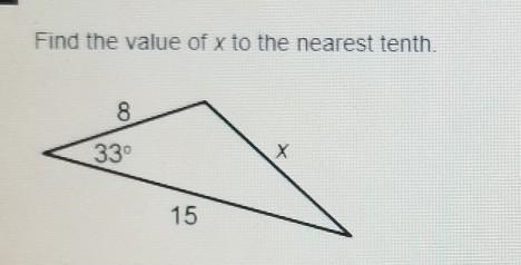 Find the value of x to the nearest tenth ​-example-1