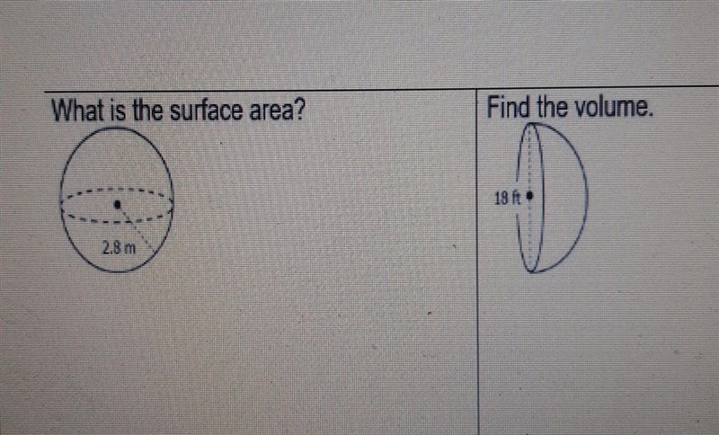 Find the surface area and the volume​-example-1