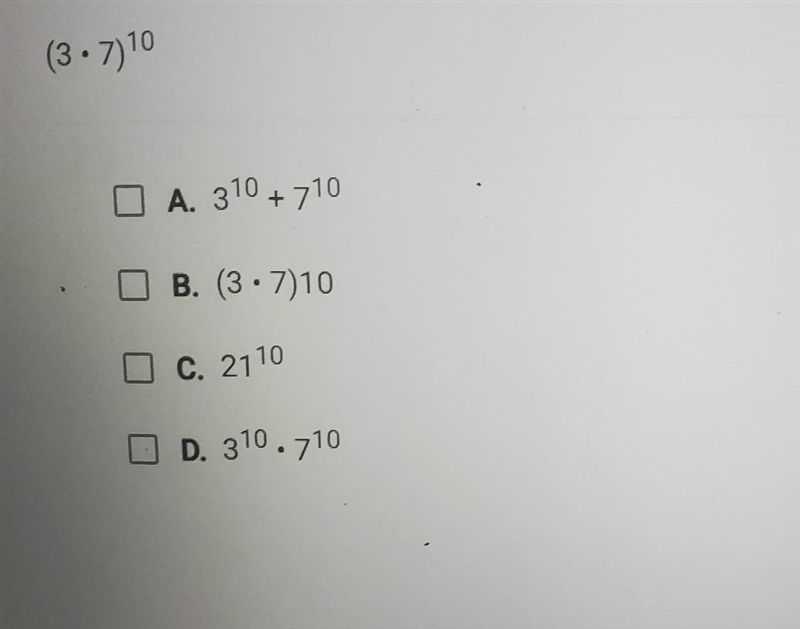 Which exponential expressions are equivalent to the one below? Check all that apply-example-1