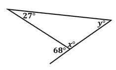 Consider the triangle. Which equation is true? A. x=41 B. x=68 C.y=41 D. y= 112-example-1