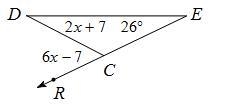 PLEASE HELP!! IM BEING TIMED!!! Solve for X Options: 6.5 14 10 19.25-example-1