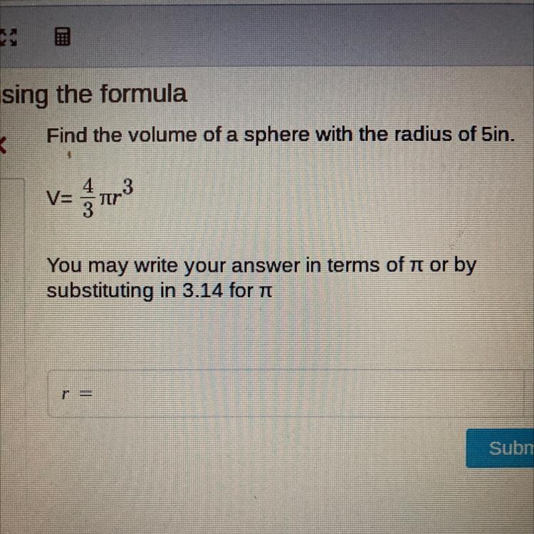 I need to find the volume of a sphere-example-1