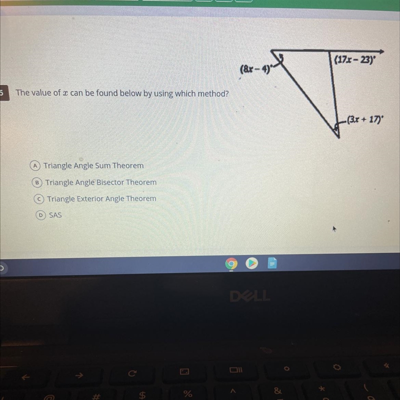 The value of x can be found by using which method?-example-1