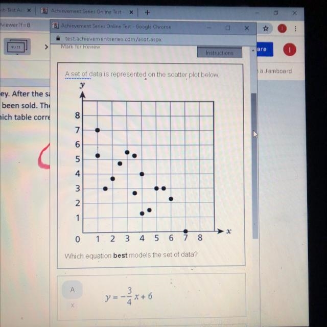 Pls help me with this question B.y=3/4x-6 C.y=-6x+3/4 D.y=6x-3/4-example-1