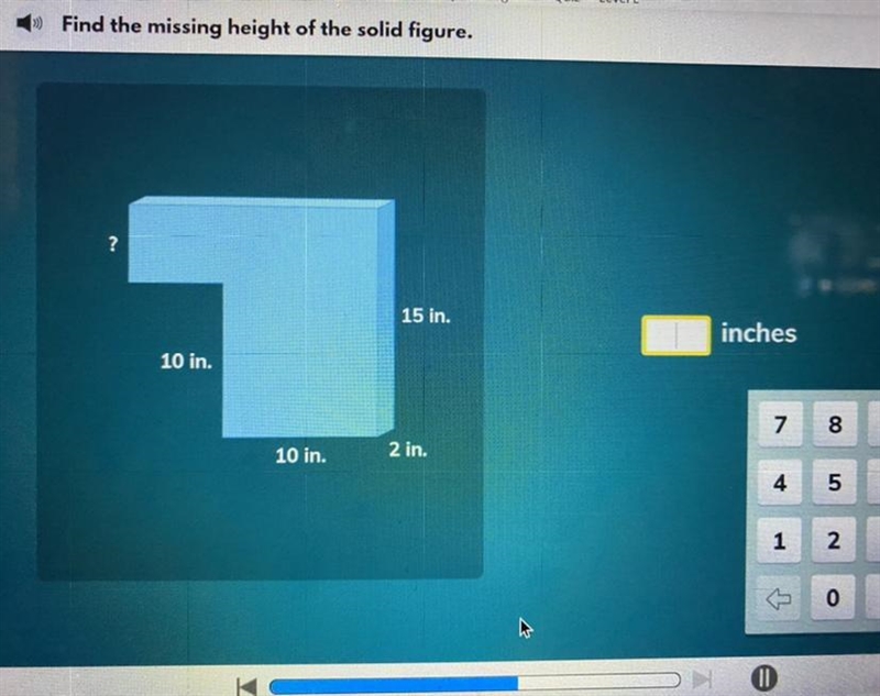 Find the missing height of the solid figure-example-1