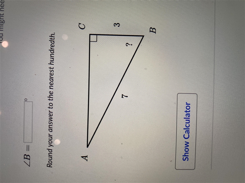 Anyone know the correct answer for the measure of angle B?-example-1