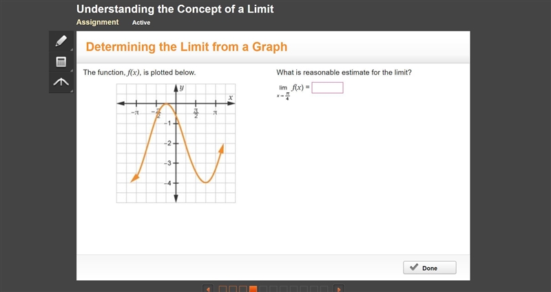 The function, f(x), is plotted below. On a coordinate plane, a function curves up-example-1